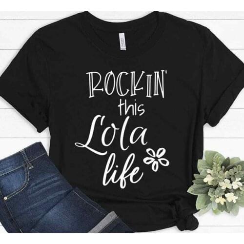 Rockin This Life Lola Gift For Grandmother Funny Lola Grandmother T shirt