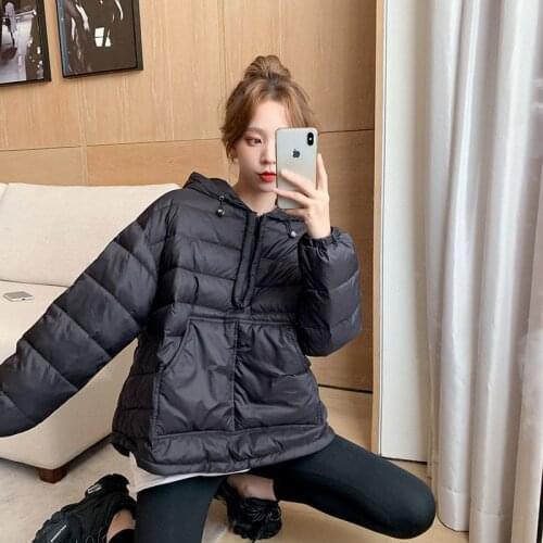 Women winter cotton-padded jacket with hooded womens loose and simple long-sleeved cotton-padded jacket 2021 winter