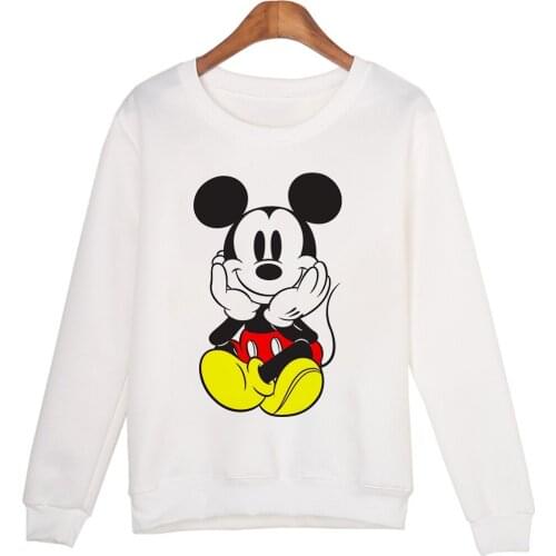 Diseny Women Sweateshirt Autumn And Spring Cartoon Mickey Mouse Print Bottoming Shirt Dropship Female Tops Loose Shirts