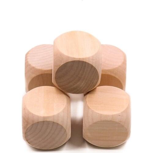 1PC 60mm Blank Wooden Dice Printing Engraving Kids Toy Wood DIY Crafts Cube Dice Party Family Entertainment Game Accessory