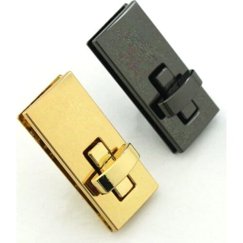 1pcs Metal Turn Lock Rectangle Fashion Durable Twist Lock Clasp Leather Craft Women Bag Handbag Shoulder Bag Purse DIY Hardware