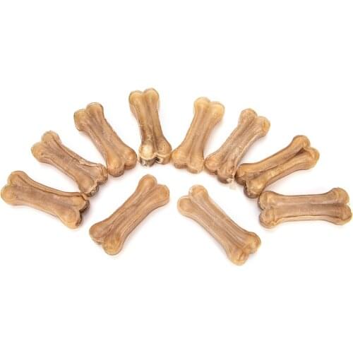 10Pcs Crystal Leather Pressing Bone Chews Snack Food Treats Dogs Bones For Pet Puppy Supplies Dog Toys