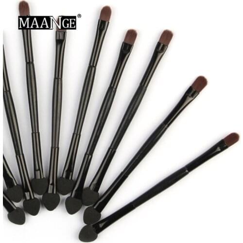 10Pcs/Set Eyeshadow Brushes Double-ended Makeup Brush Portable Sponge Head Cosmetic Brush Tools Sets Profession Eye Makeup Tools