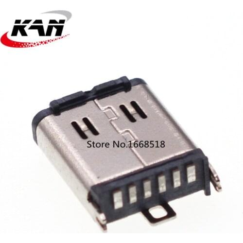 10pcs TYPE-C 3.1 6P 180 degree vertical patch 10.0MM USB female high-speed transmission connector