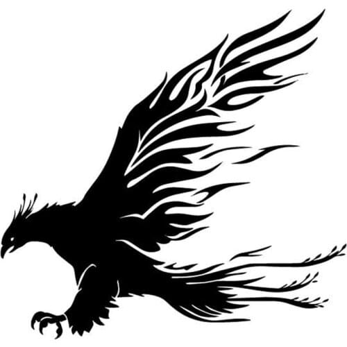 15cm*15cm Creative Phoenix Fashion Car Sticker Pvc High Quality Window Decoration Personality Car Waterproof Decal Black/white
