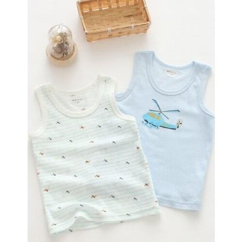 2 pcs kids clothes boys and girls vest cotton 2020 summer baby t-shirt vest CHD20180