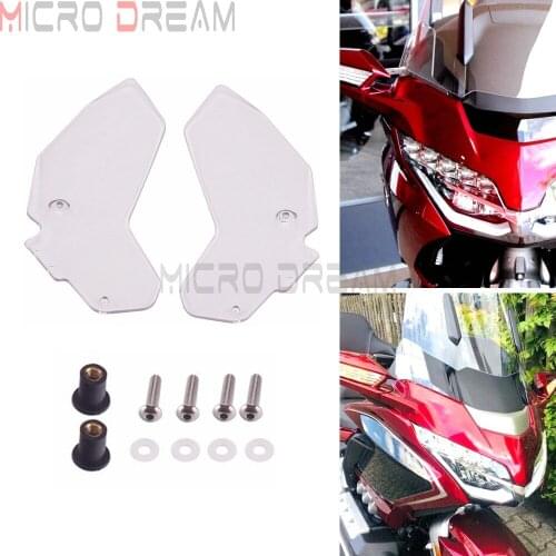 2x Clear Motorcycle Front Wind Deflector Fairing Panel Side Windshield Windscreen For Honda GL 1800 Gold Wing GL1800 2018-up