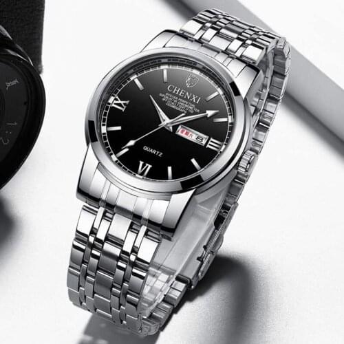 2020 Chenxi Men Watches Fashion Men Dress Business Watches Waterproof Quartz Date Day Watches Stainless Steel relogio masculino