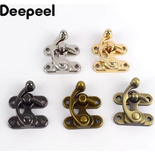 5pcs Deepeel 45X37mm Metal Handbag PadLock Hasp Clasp Retro Gift Box Casting Lock Buckle DIY Luggage Replacement Accessories