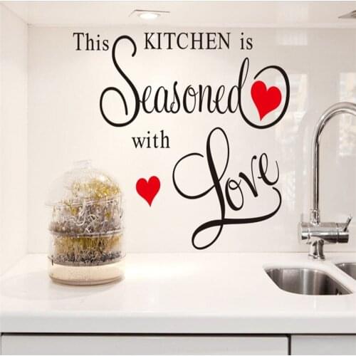 English Saying Pattern Sweet Kitchen Removable Wall Stickers for Kitchen Background Wallpaper Decals Vinyl Art Murals YY148