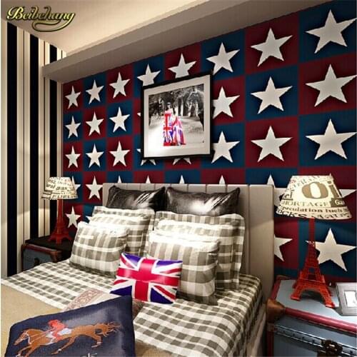 Beibehang High quality American mediterranean blue white wallpaper for living room and bedroom non-woven papel de parede