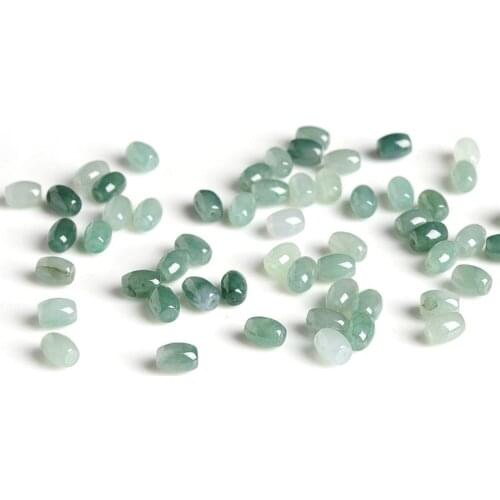 100pcs Good Natural Oil-green (Jadeite) Luck Ellipse Loose DIY Beads Size: 8x5mm