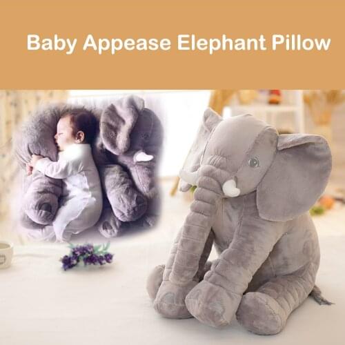 Baby Elephant Appease Pillow Kid Sleeping Back Cushion Cartoon Plush Stuffed Pillow Christmas Gift for Baby Girls Boy Gift