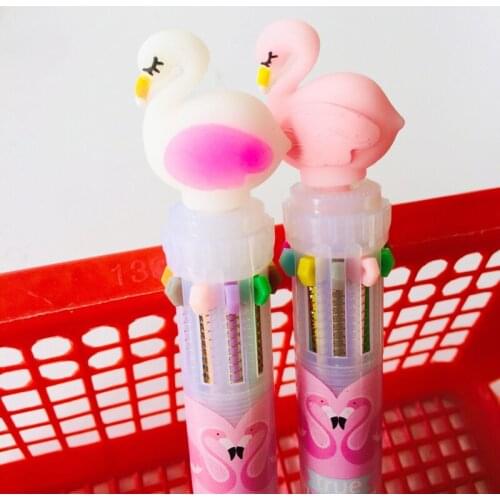 Flamingo love 10 Colors Press Ball Ballpoint Pen Writing Student Stationery School Office Supply Random