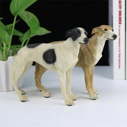 JJM 1/6 Greyhound Greadog Dog Pet Figure Animal Car Decoration Model Toy Gift Crafts Souvenirs Decor Vehicle Simulation Unisex