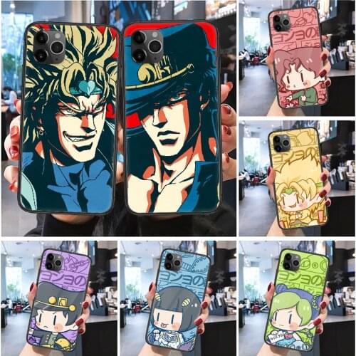 JOJO Bizarre Adventure Anime Phone Case Cover Hull For iphone 5 5s se 2 6 6s 7 8 12 mini plus X XS XR 11 PRO MAX Frosted black