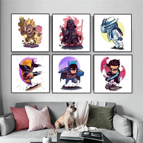 Canvas Painting Star War Anime Lilo & Stitch Posters Darth Vader Yoda Marvel Interstellar Baby Wall Art Pictures for Home Decor