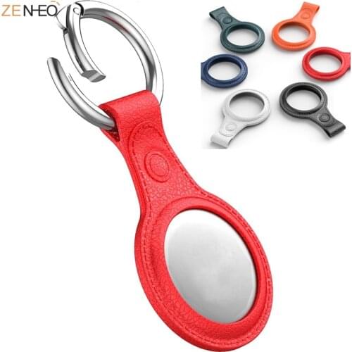 TPU Leather Protective Case For Apple locator Cover Hangable Keychain Locator Tracker Case For Apple airtags Protective Sleeve