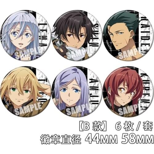 6pcs/1lot Anime 86- Eighty Six 86eightysix Vladilena·Milize Shinei·Nouzen Figure 8348 Badges Round Brooch Pin Gifts Kids Toy