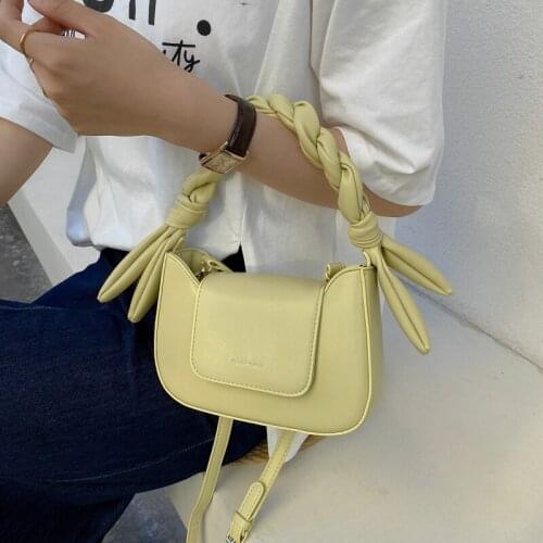 Small Fashion Bag Short Handles Leather Crossbody Bag for Women 2021 Luxury Trendy Chain Baguette Shoulder Handbags Casual Tote