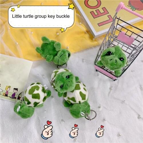 Cute Plush Pendant Green Decorative Tortoise Stuffed Plush Keychain Ornament Small Green Color Tortoise Gift Plush Doll