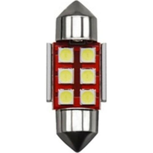 New Vehicle Car LED Double Pointed Reading Light 3030 6SMD 31/36/39/41 Replacement LED Buld Original Universal