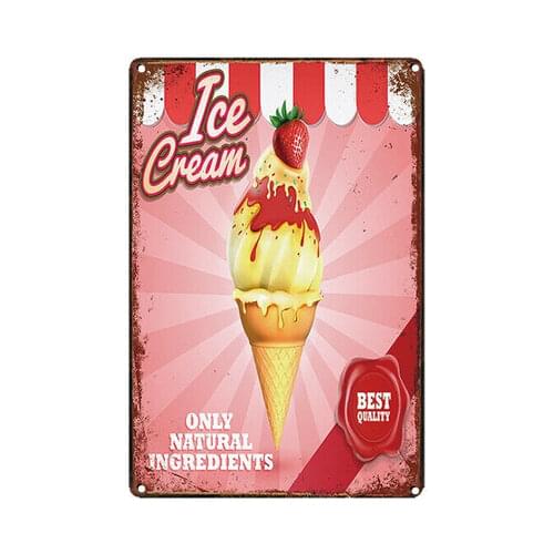 Details about Metal Tin Sign ice cream best quality Bar Pub Home Vintage Retro Poster Cafe ART