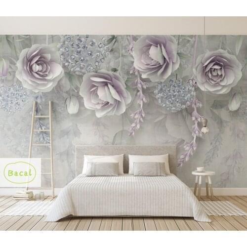 Custom 3D Wall Murals Wallpaper for bedroom walls Retro Hand Painted Floral Wall Painting Home 5D Mural Wallpaper Flower Decor