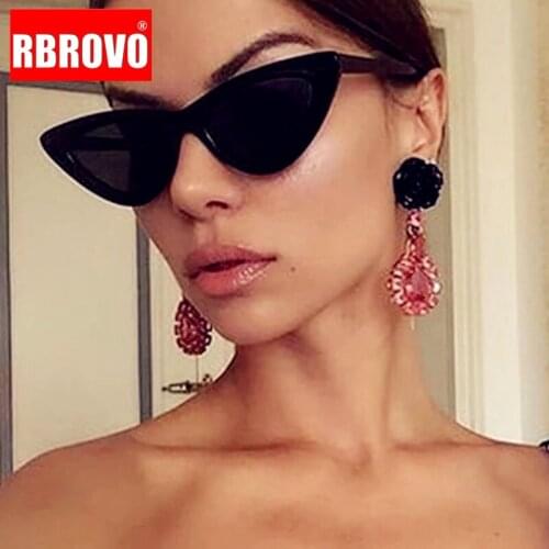 RBROVO 2021 Cat Eye Sunglasses Shade For Women Brand Eyewear Woman/Men Vintage Triangular Glasses Retro Oculos Feminino UV400