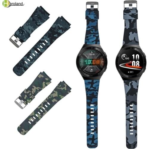 22MM Sport Silicone Watch Strap For huawei watch gt 2e / gt 2 46mm smart watchbands Bracelet Printing Pattern Replacement belt