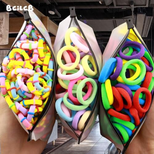 Colorful Elastic Hair Bands 50/100pcs Girl Hairband Small Children Headband Scrunchy Baby Rubber Band Nylon Hair Accessories Kid