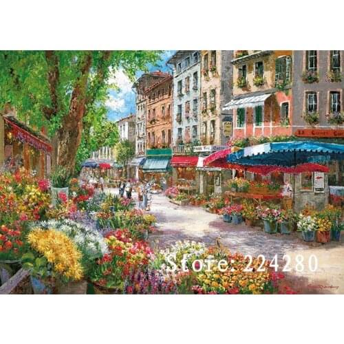 Needlework,Handmade church Street scenery 14CT Counted For Embroidery,DIY Cross stitch kits,Art Cross-Stitching Home Decor