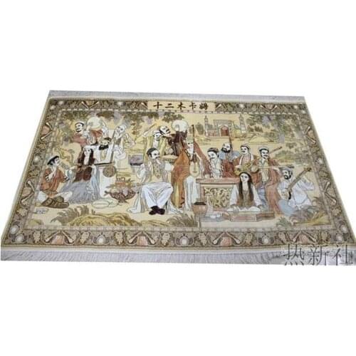 Xinjiang Hetian handmade silk tapestry of great beauty Xinjiang Mukamu twelve print quality and Tian silk tapestry