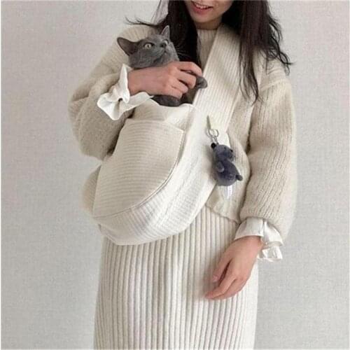 Handmade Pet Cat Kitten Carrier Puppy Dog Carriers Bags Single Shoulder Breathable Outdoor Travel Handbag Canvas Cat Bag Tote