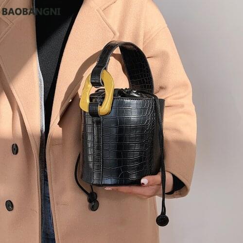 Crocodile pattern Tote Bucket bag New High-quality PU Leather Womens Designer Handbag Vintage Shoulder Messenger Bag