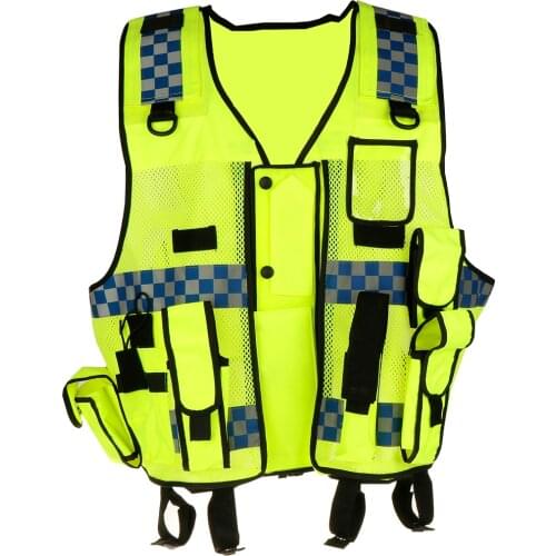 High Visibility Waistcoat Fluorescent Workwear Reflective Safety Vest Zipper