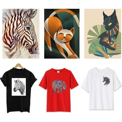 DIY Cartoon Animal Heat Transfer Sticker For Vogue Girl Clothing Patch 1 Piece. T212