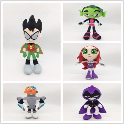 25cm TITANS GO! Robin Beast Boy Cyborg Raven Plush Toy Soft TV Movie Christmas Figure Toy Plush Stuffed Collectible Gift