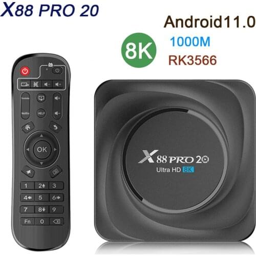 New X88 PRO 20 Smart TV Box Rockchip RK3566 Android 11 8K HD 8GB 128GB 1000M 2.4G/5G Dual Wifi BT4.2 Media Player Set Top Box