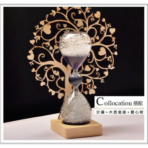 Magic Glass Bubble Hourglass time Accessories Sandglass Wood Flower Hoom Decoration Accessories Giftsn Accessories Wedding Gifts