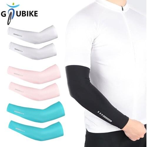 GTUBIKE Ice Silk Sunscreen Arm Guards Anti-Ultraviolet Outdoor Cycling Silicone Non-Slip Arm Protection Cycling Equipments