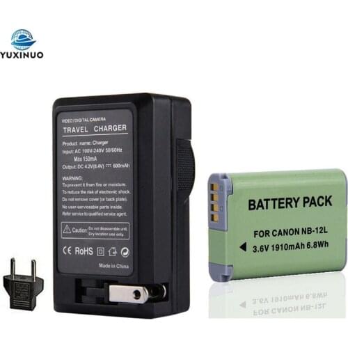 1910mAh NB-12L NB12L Digital Camera Battery + AC Charger For Canon PowerShot G1 X Mark II G1X Mark 2 PowerShot N100 VIXIA Mini X