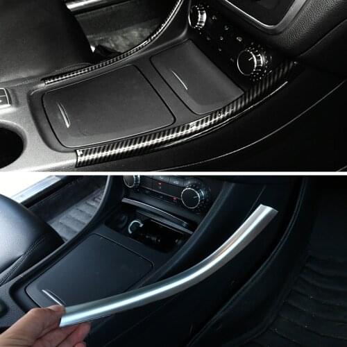 2pcs Car Interior Center Control Panel Side Strips Cover Sticker Trim For Mercedes Benz A B CLA GLA Class W176 A180 C117 X156