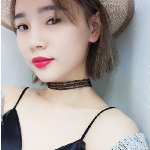 2018 new Black Lace Velvet Choker Necklace punk Retro Gothic Elastic Chocker Necklaces For Women Gift free shipping