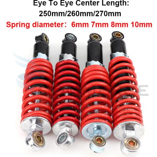 260mm 270MM Front and Rear Shock Absorbers For Motorcycle 50cc -125cc Dirt Pit Bike ATV Go kart Suspension Spring Shocker