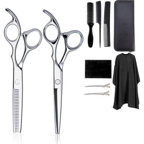 3/12pcs Hair Scissor 6 Inch Barber Hairdressing Cutting Professional Shear Stainless Steel Thinning Scissor Barbershop Salon Set