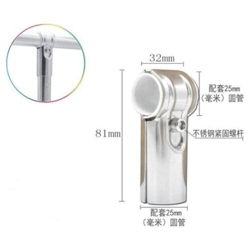 4pcs 25mm- stainless steel pipe connector fixed parts floor clothes rack accessories Two way joint