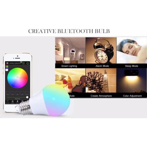 5pcs/lot 4.5W E27 220V 110V RGB +WW Lamp Bulb Light Bulbs Bluetooth 4.0 Smart Lighting Lamp Color Change Dimmable For Home