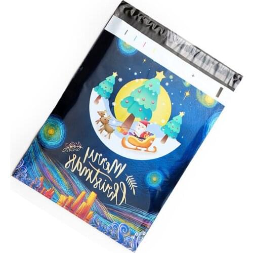500pcs Christmas Style Starry Sky Plastic Shipping Envelopes / Mailing Poly Bags for Clothing , Express Post Satchel Packaging