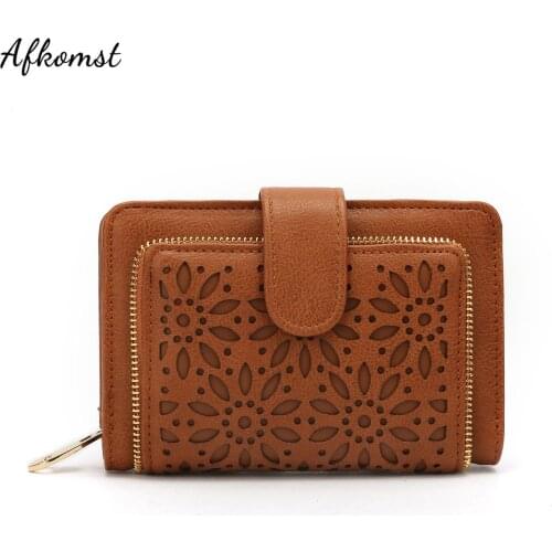 AFKOMST Wallets Woman Short Candy Clutch Bag Credit Multi-card bit Package Ladies Casual Zipper Coin Purse Preppy Style VKP1397